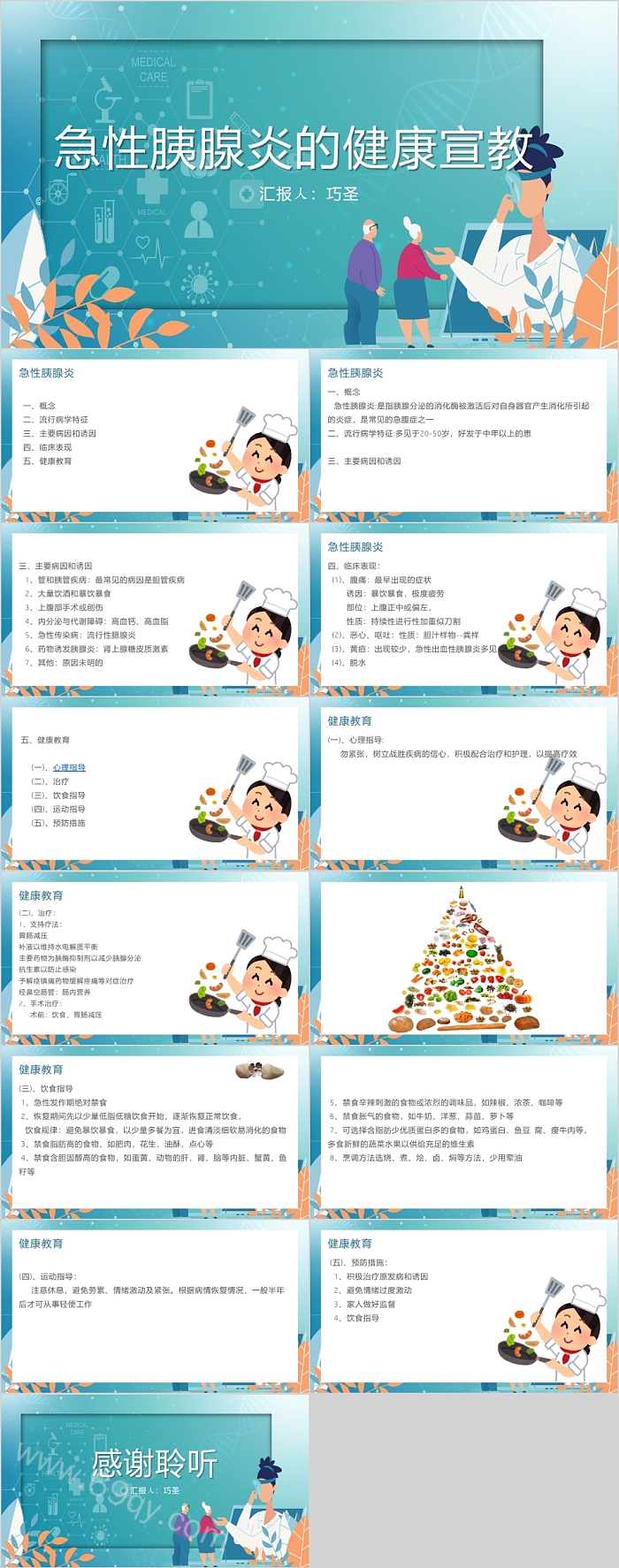 创意急性胰腺炎的健康宣教护理PPT课件