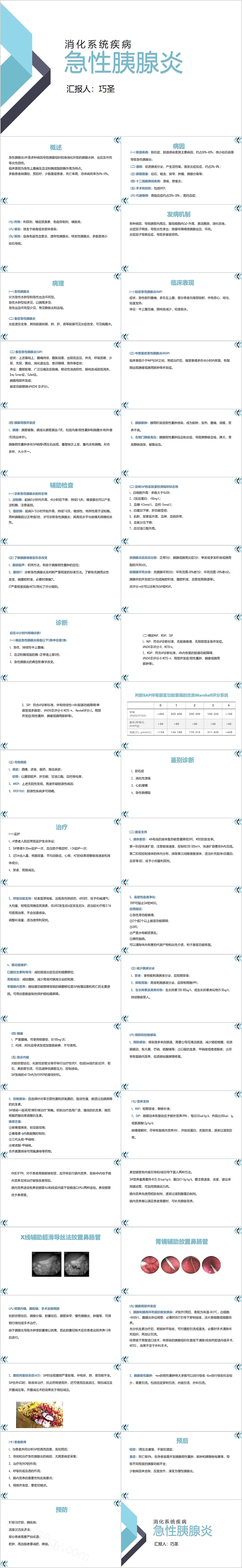 简洁风消化系统疾病急性胰腺炎PPT模板