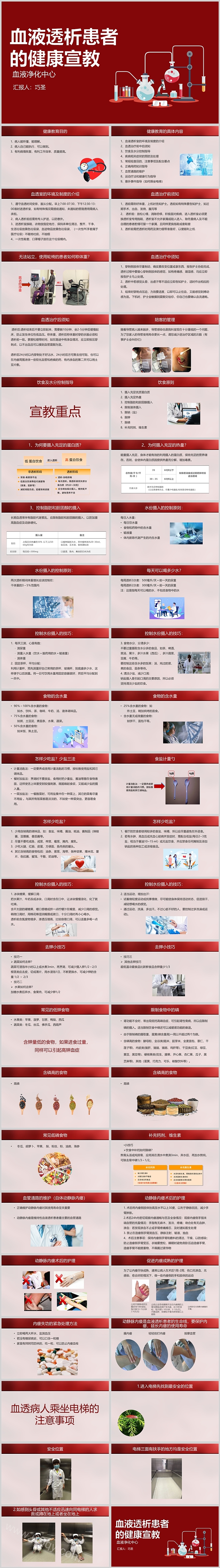 精美血液透析患者的健康宣教PPT模板
