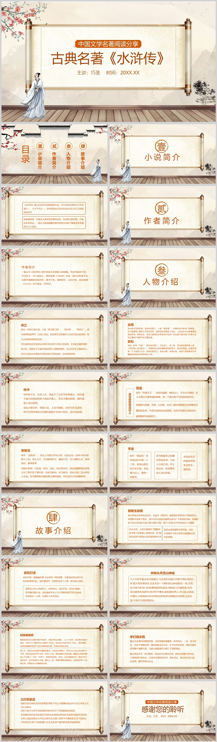 古典名著《水浒传》读书分享会PPT课件