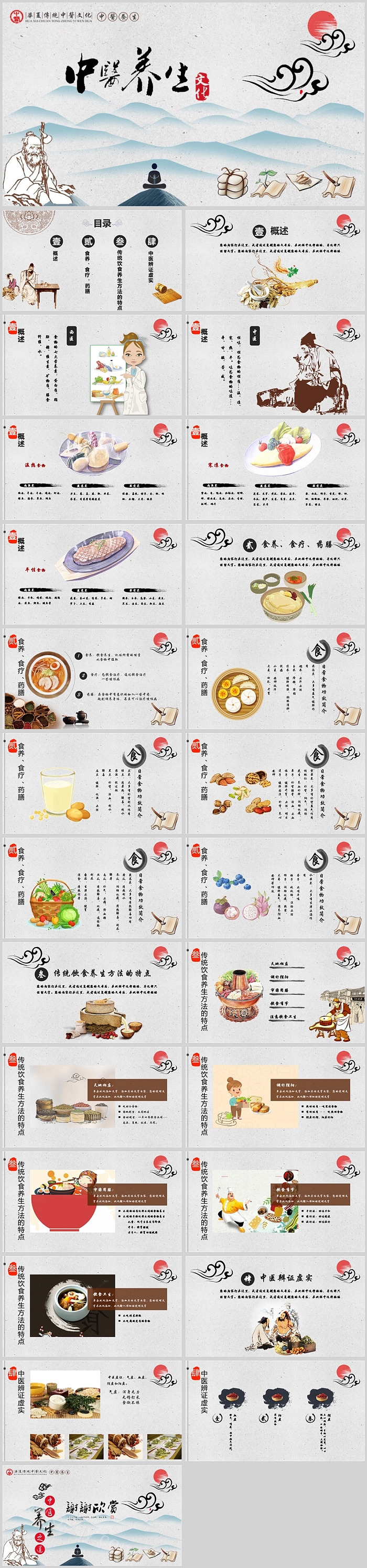 华夏传统中医养生文化PPT模板