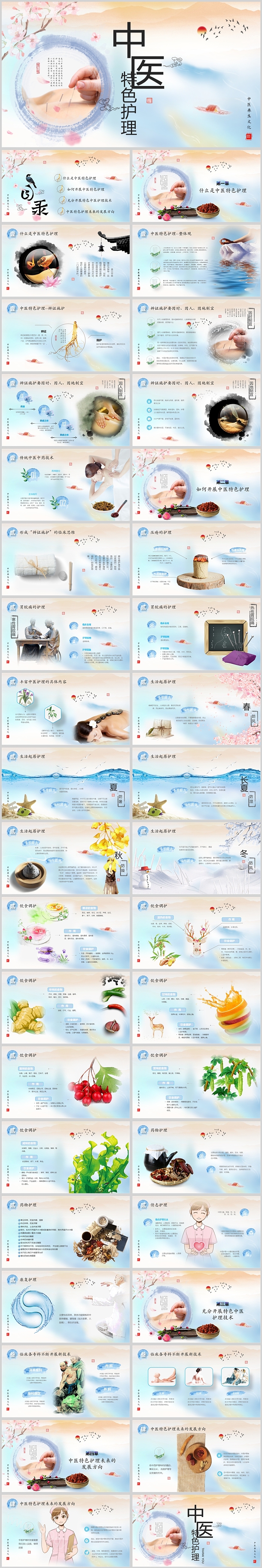 创意精美中医特色护理PPT模板
