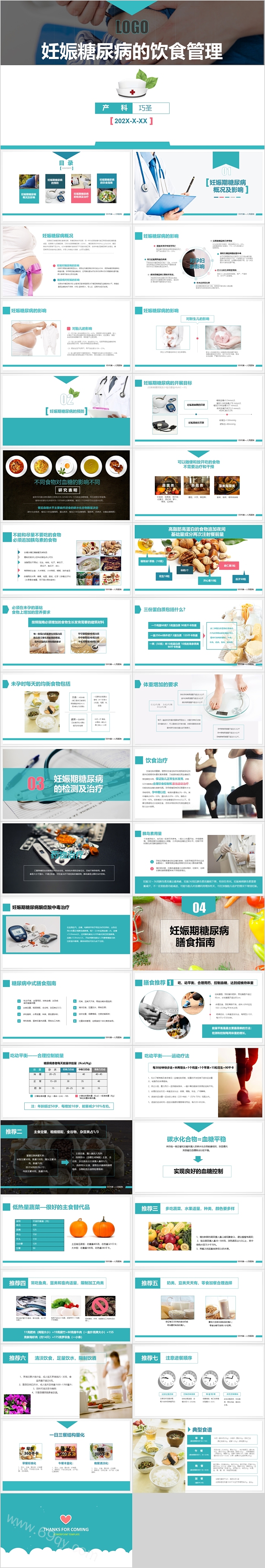 妊娠糖尿病的饮食管理护理查房PPT模板