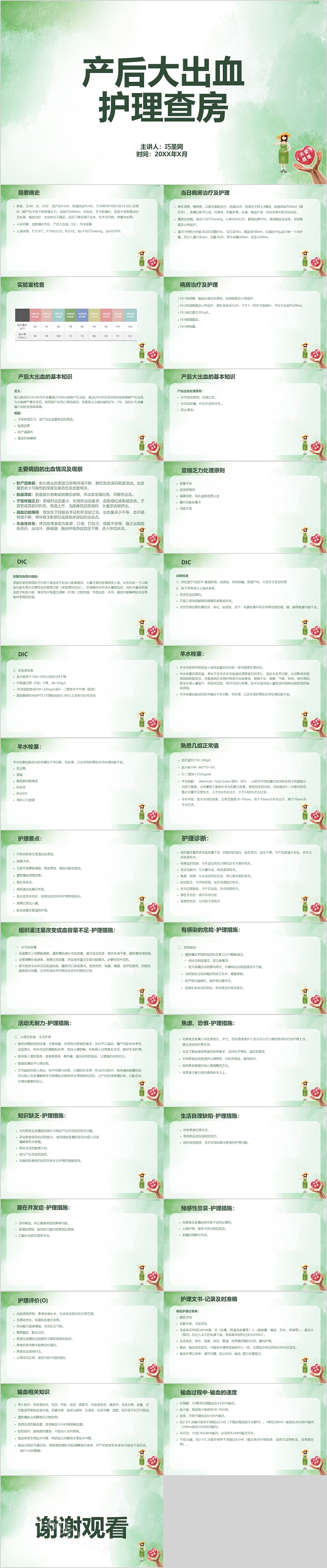 精美产后大出血护理查房PPT模板
