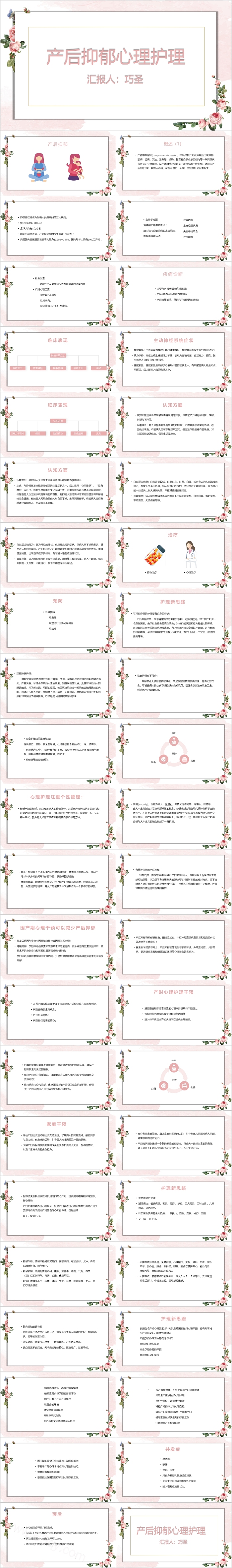 产妇产后抑郁心理护理PPT模板