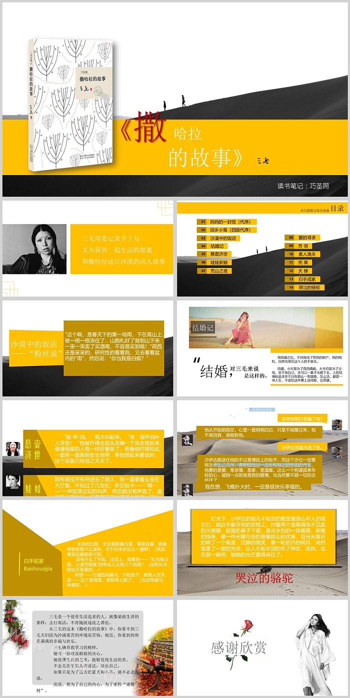 三毛撒哈拉的故事读书分享会PPT课件