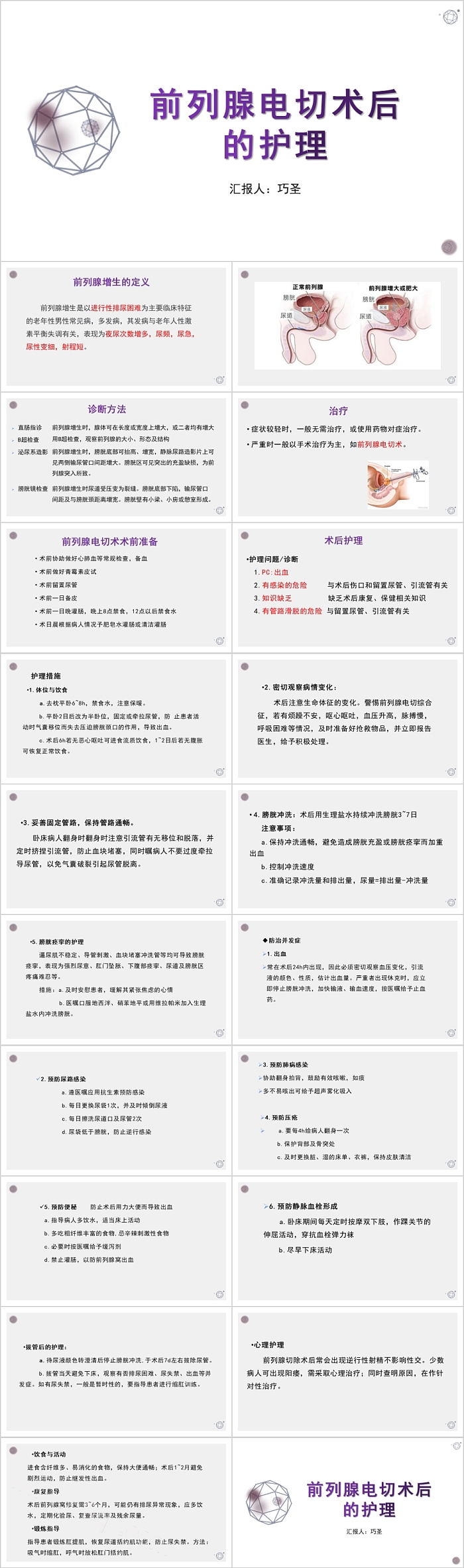 前列腺电切术后的护理PPT模板