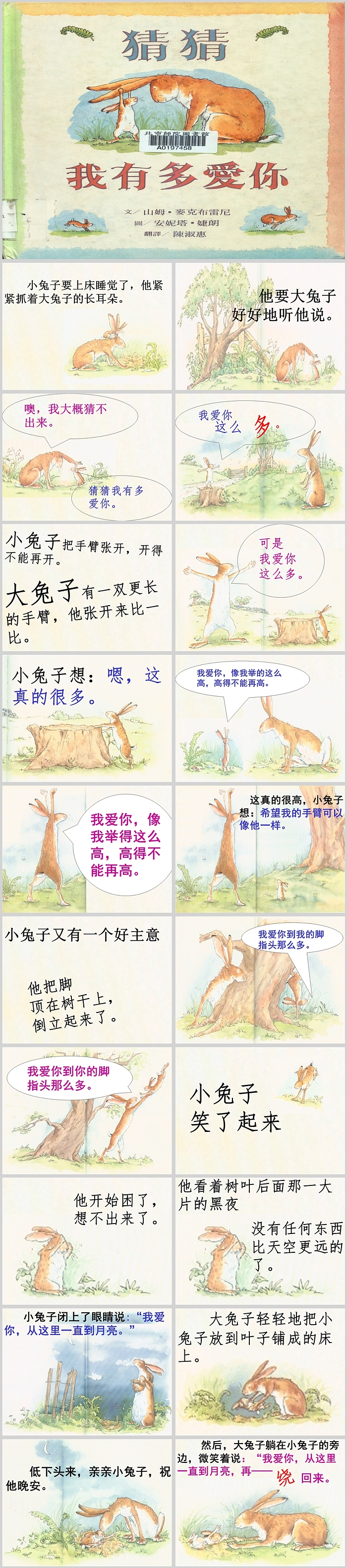 幼儿园儿童语言绘本故事《猜猜我有多爱你》PPT课件