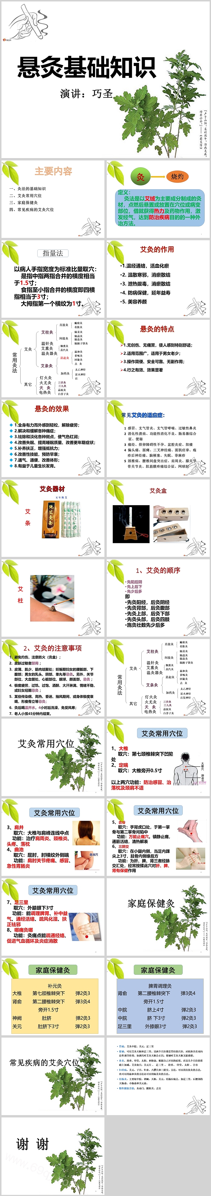 简单实用中医悬灸基础知识PPT模板