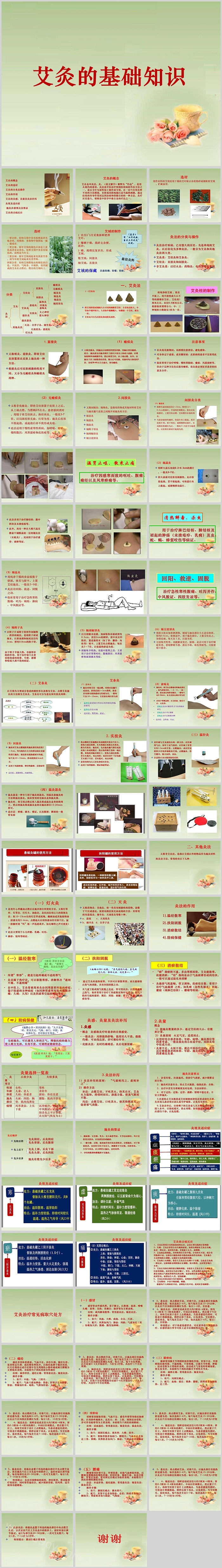 简单好看的中医养生艾灸的基础知识PPT模板