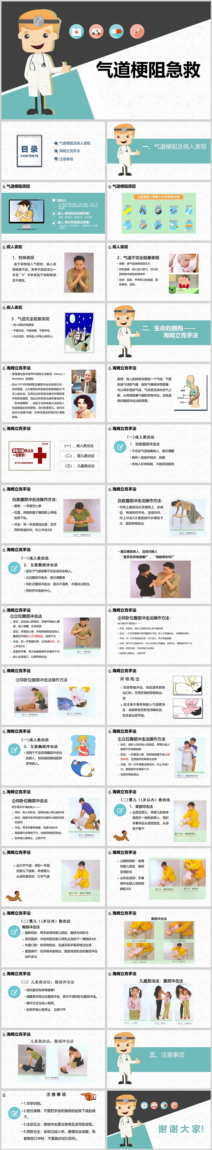 异物气道梗阻的急救方法PPT课件（海姆克拉急救法培训，操作流程）