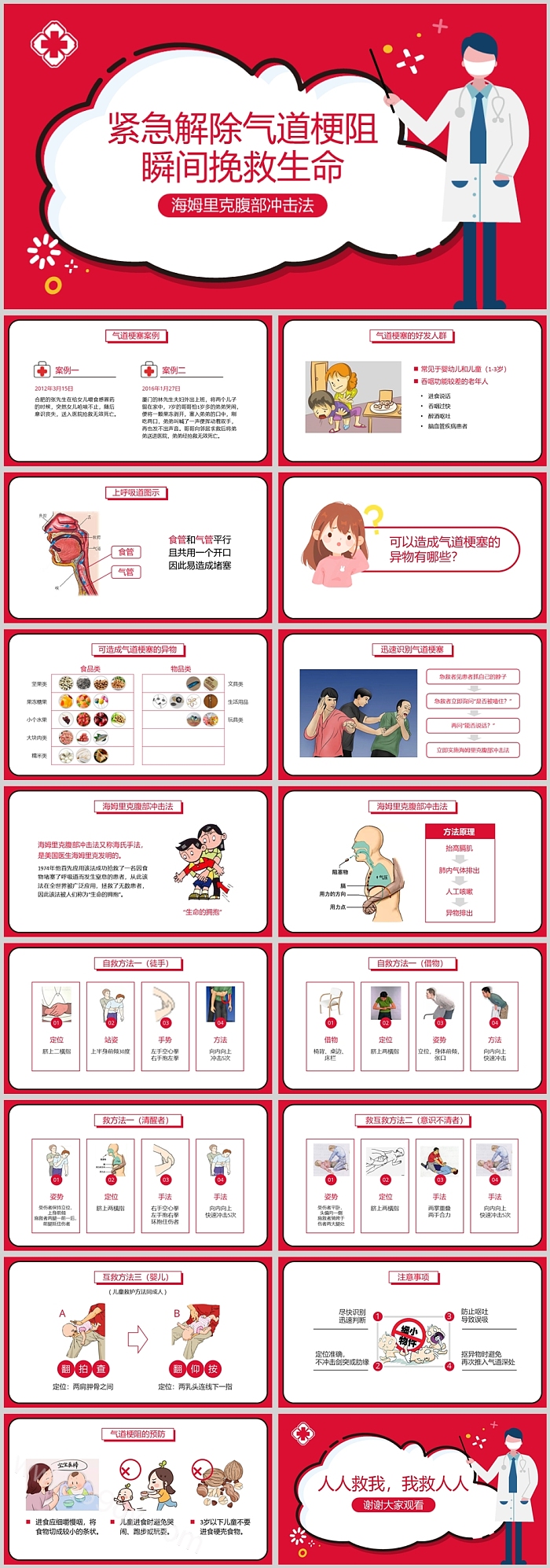 解除气道梗阻海姆里克腹部冲击法知识科普培训PPT课件（图文介绍）