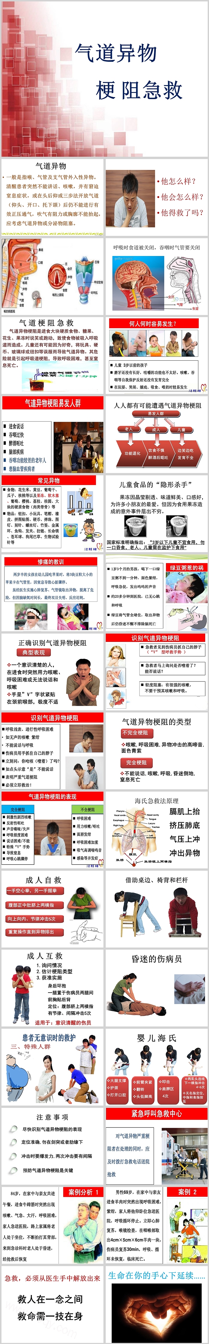 完整版气道异物梗阻急救处置与技术PPT课件（海氏急救法）