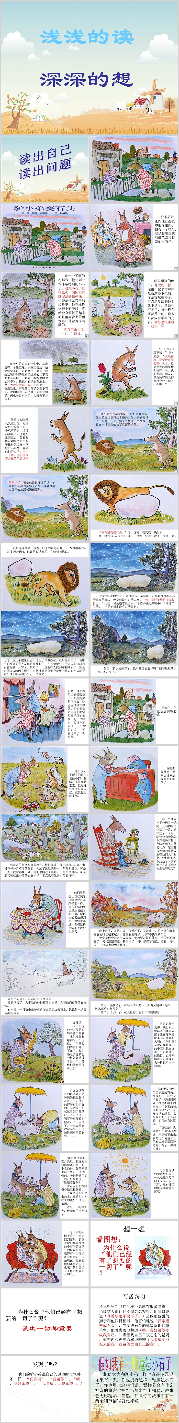 经典优秀完整版《驴小弟变石头》绘本故事PPT课件