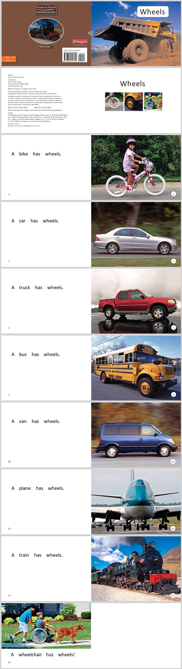 幼儿英语（大轮子）《Wheels》英文绘本故事PPT课件