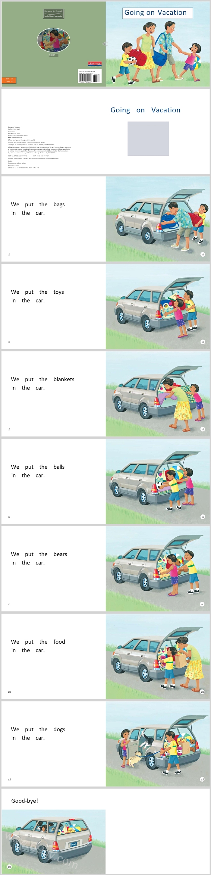 启蒙英语去度假《Going on Vacation》英文绘本故事PPT课件