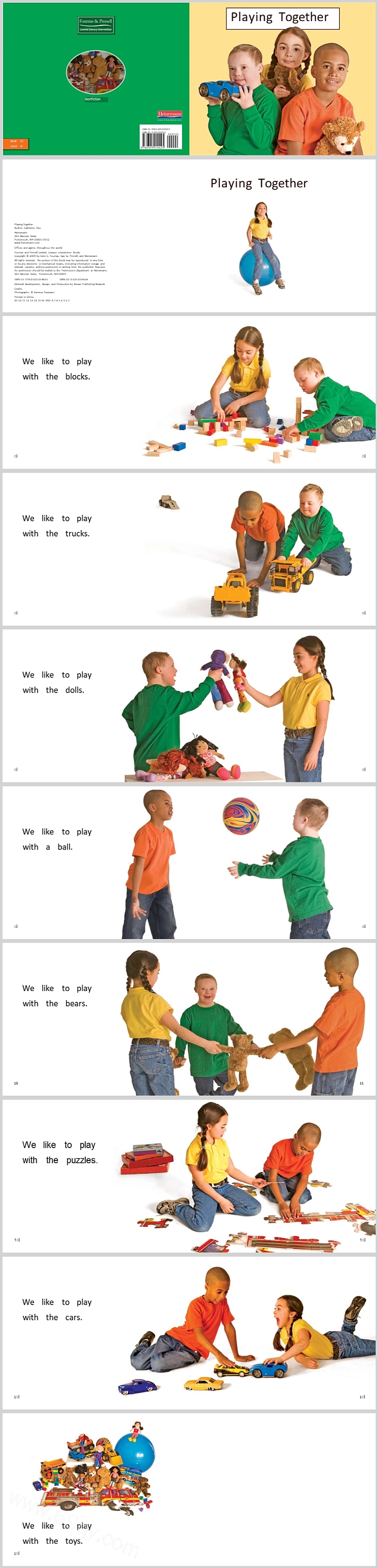 共同玩耍《Playing Together》英文绘本故事PPT课件