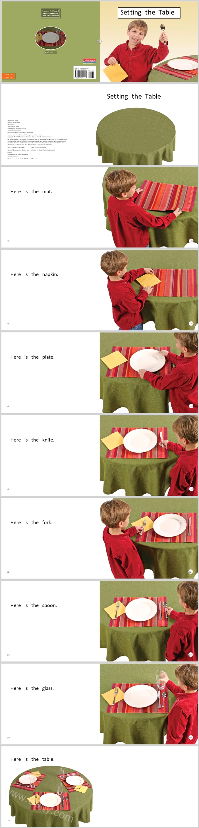整理桌子《Set ting the Table》英文绘本故事PPT课件