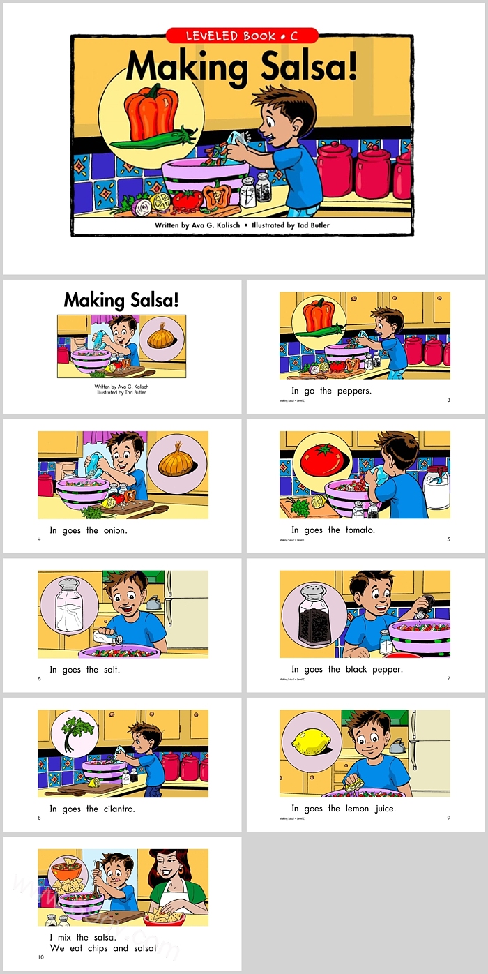 幼儿园还尼玛《Making Salsa》英文分级阅读绘本故事PPT课件（英语）