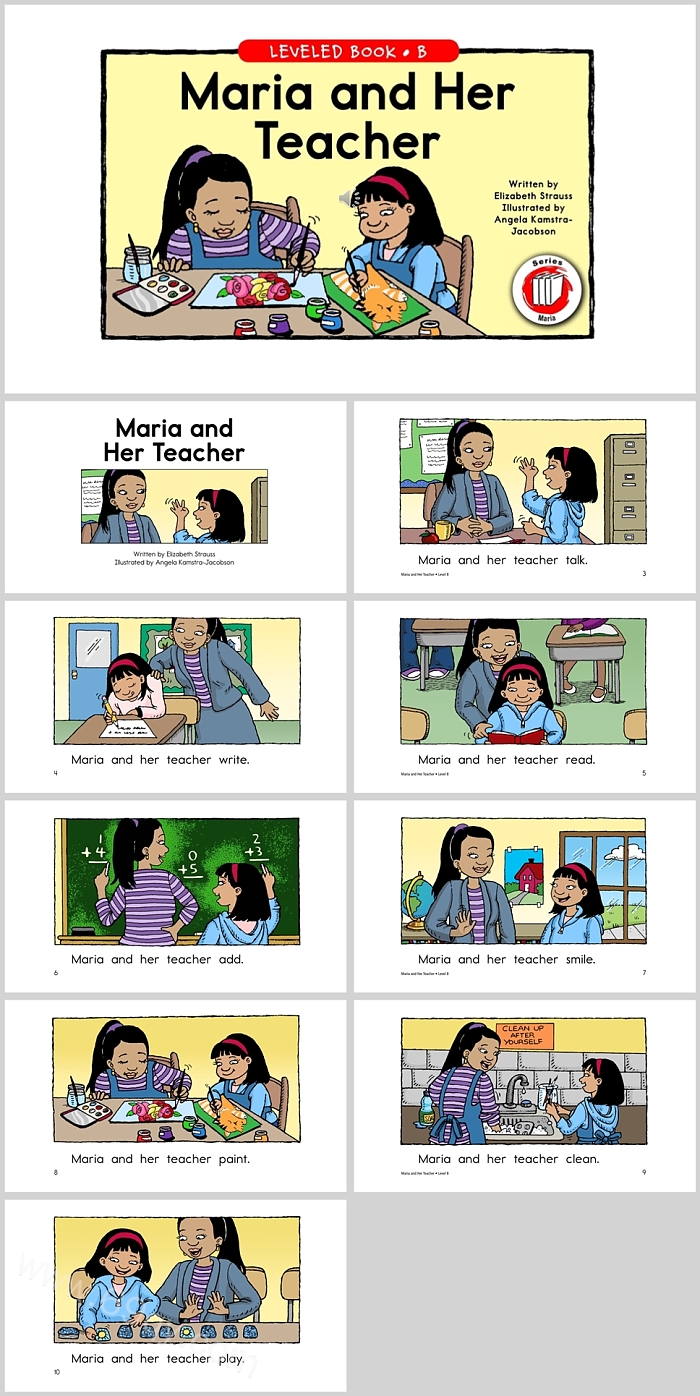 卡通《Maria and Her Teacher》英文绘本故事PPT课件