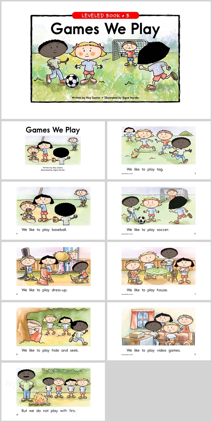 幼儿卡通《Games We Play》英文绘本故事PPT课件