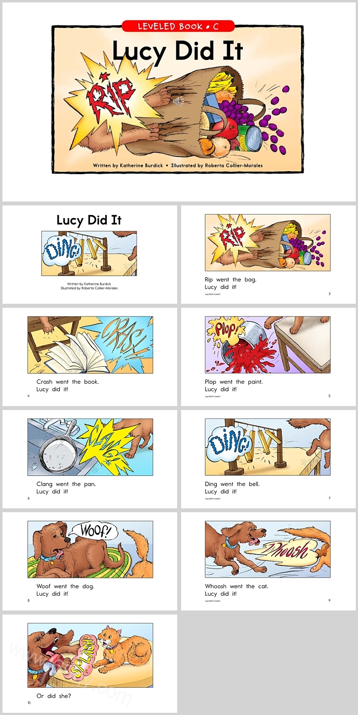 英语教育《Lucy Did It》英文绘本故事PPT课件
