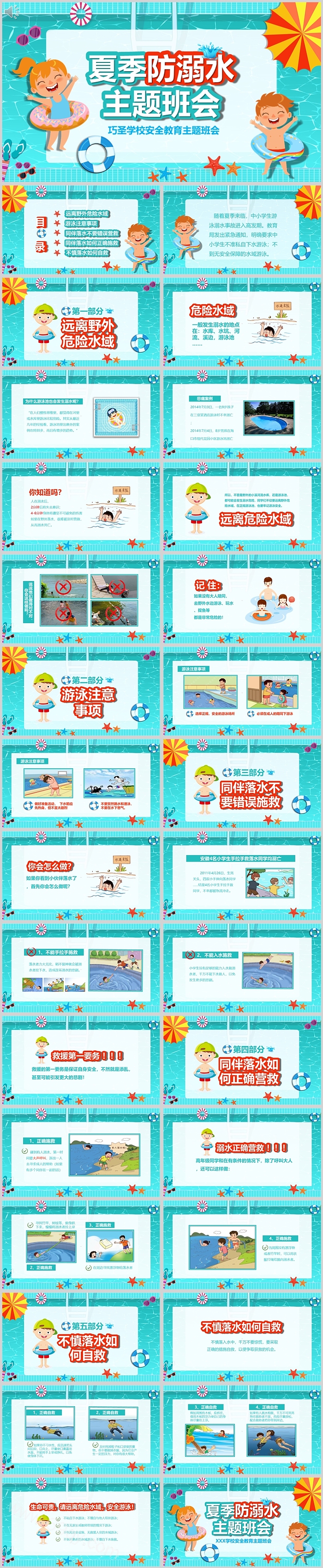 珍爱生命严防溺水主题班会PPT课件