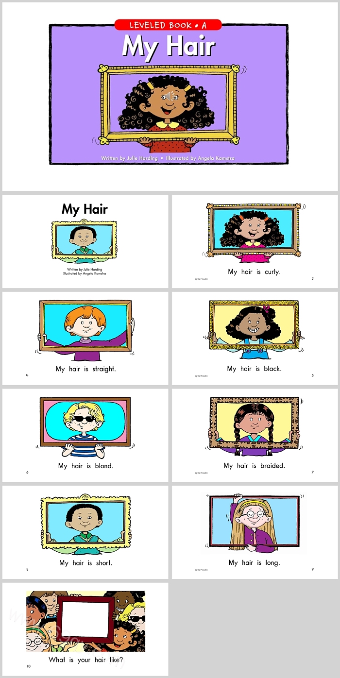 精美卡通《My Hair》我的头发英文绘本故事PPT课件