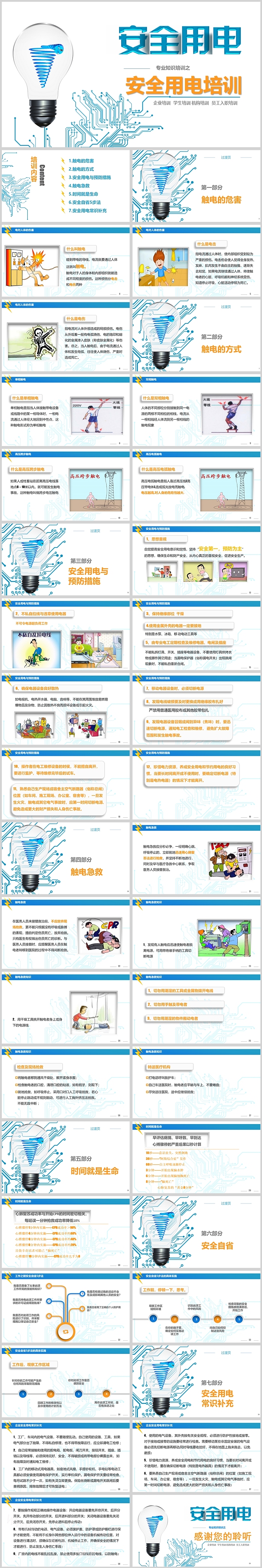 精美实用安全用电安全知识培训PPT