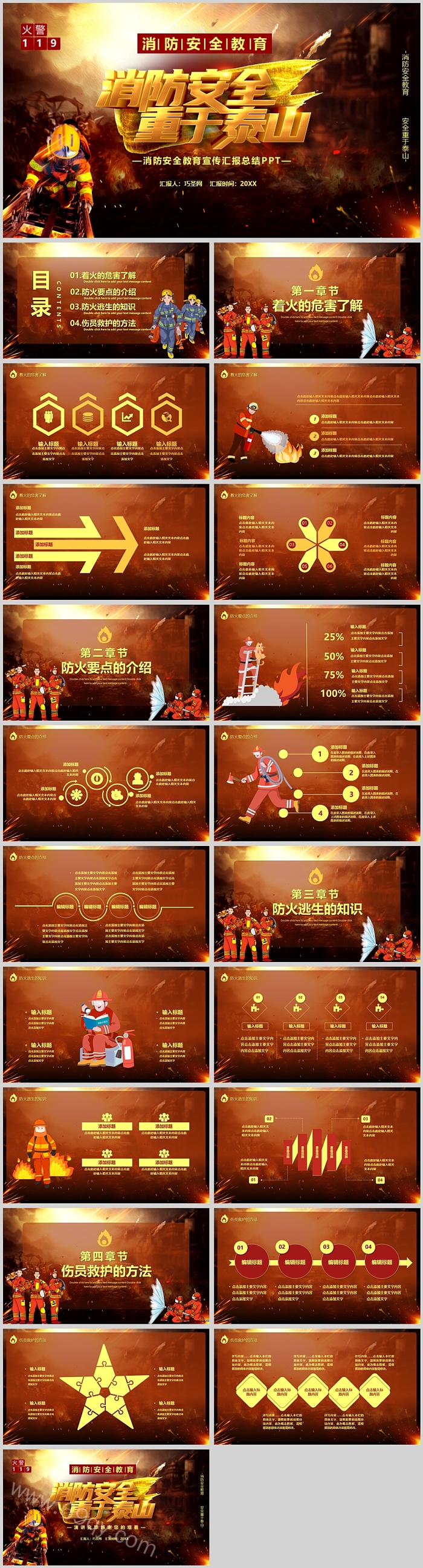 消防安全教育宣传汇报总结PPT