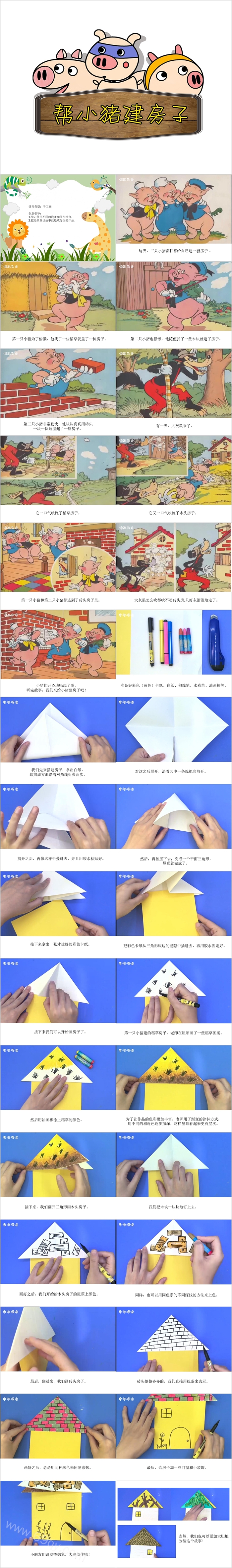 帮小猪建房子美术绘本PPT课件