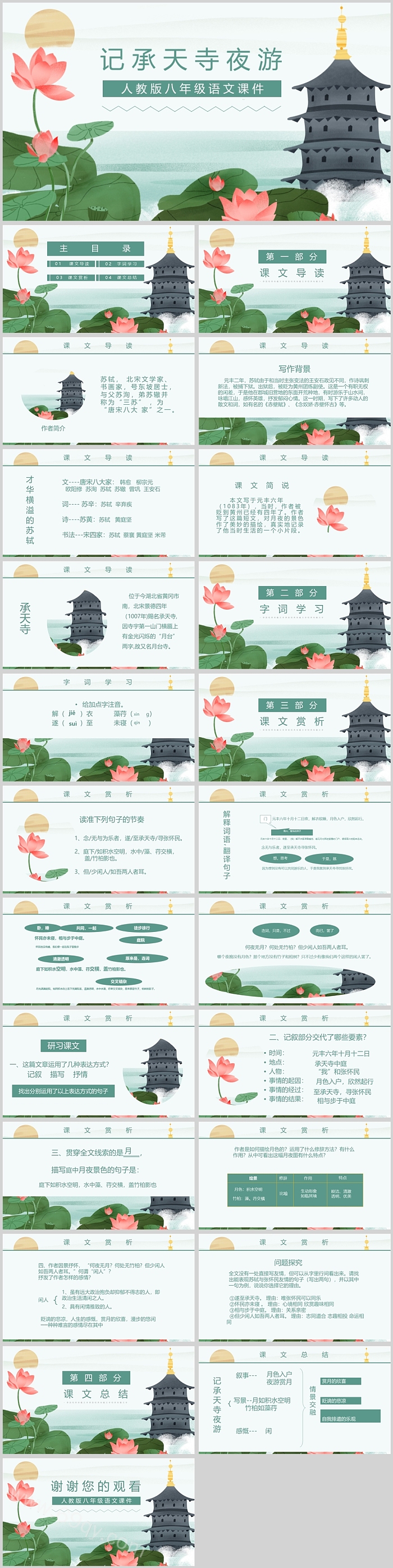 人教版八年级语文记承天寺夜游PPT课件