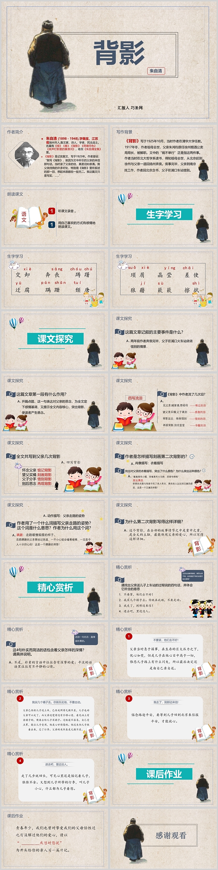 人教版八年级语文朱自清背影PPT课件