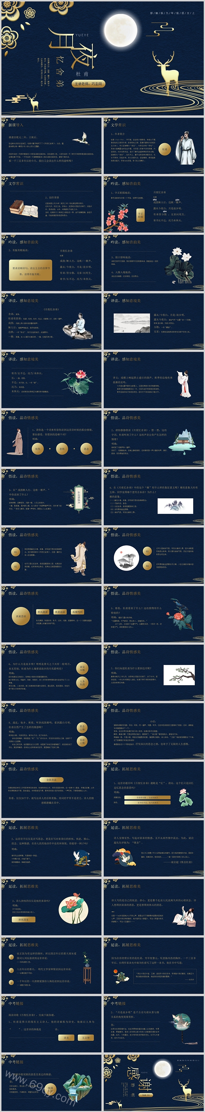 人教版九年级语文月夜PPT课件杜甫