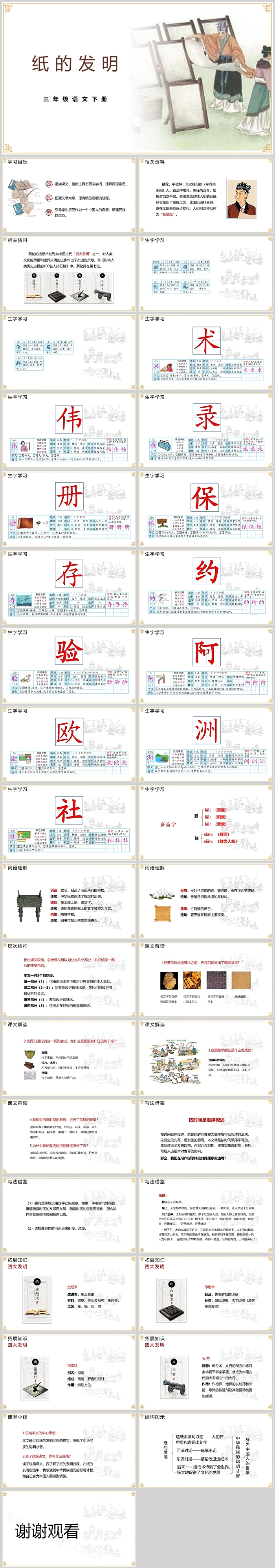 三年级语文下册纸的发明PPT课件