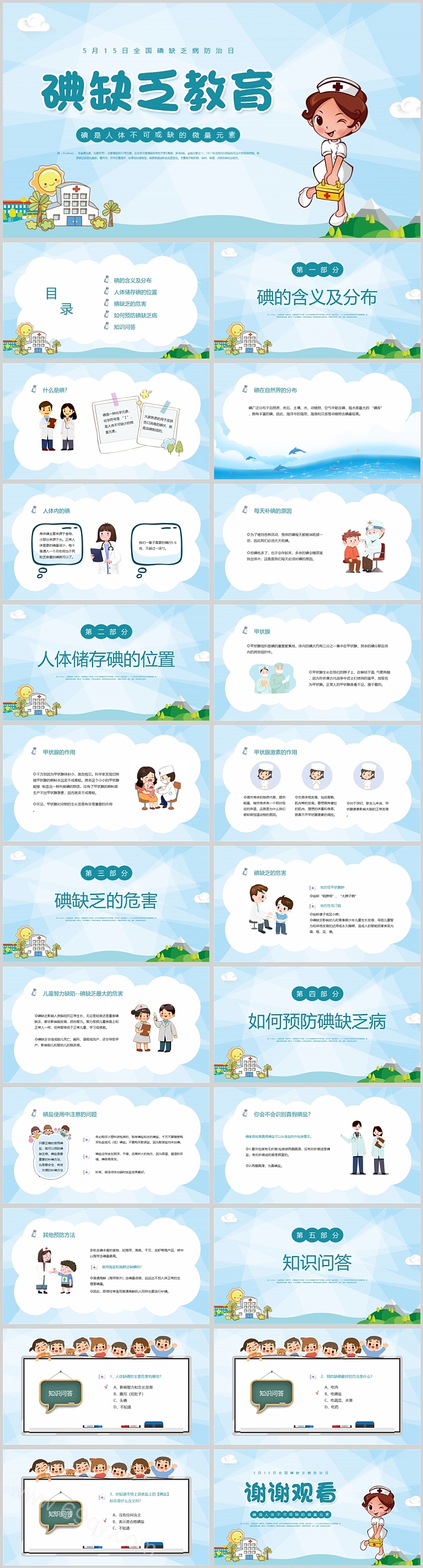 防治碘缺乏教育主题班会PPT课件