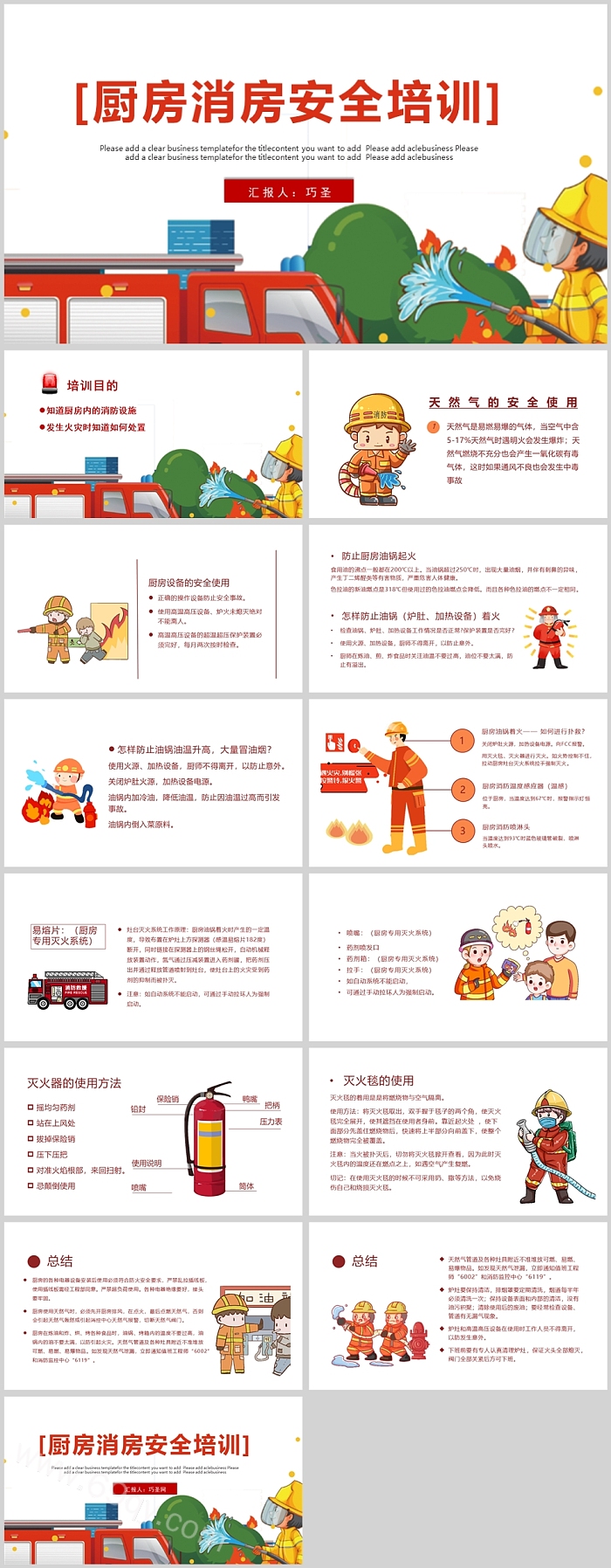 红色厨房消房安全培训PPT课件