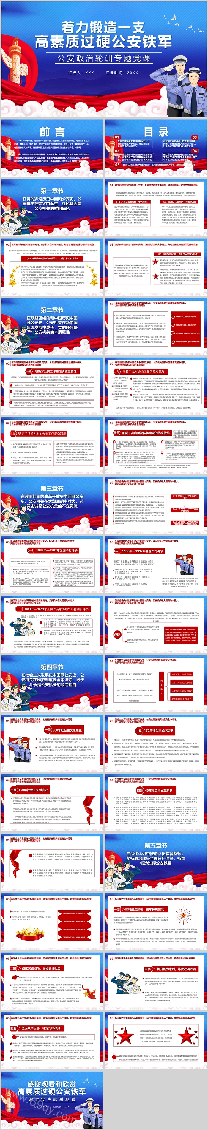 着力锻造一支高素质过硬公安铁军PPT模板