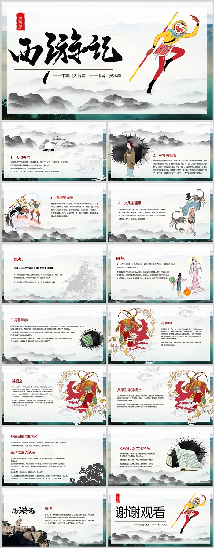 四大名著之西游记读书分享PPT课件
