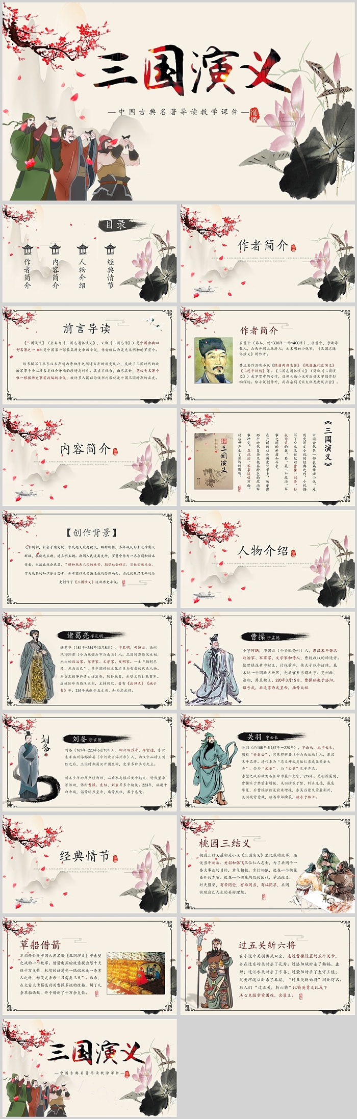三国演义中国古典名著导读教学课件PPT