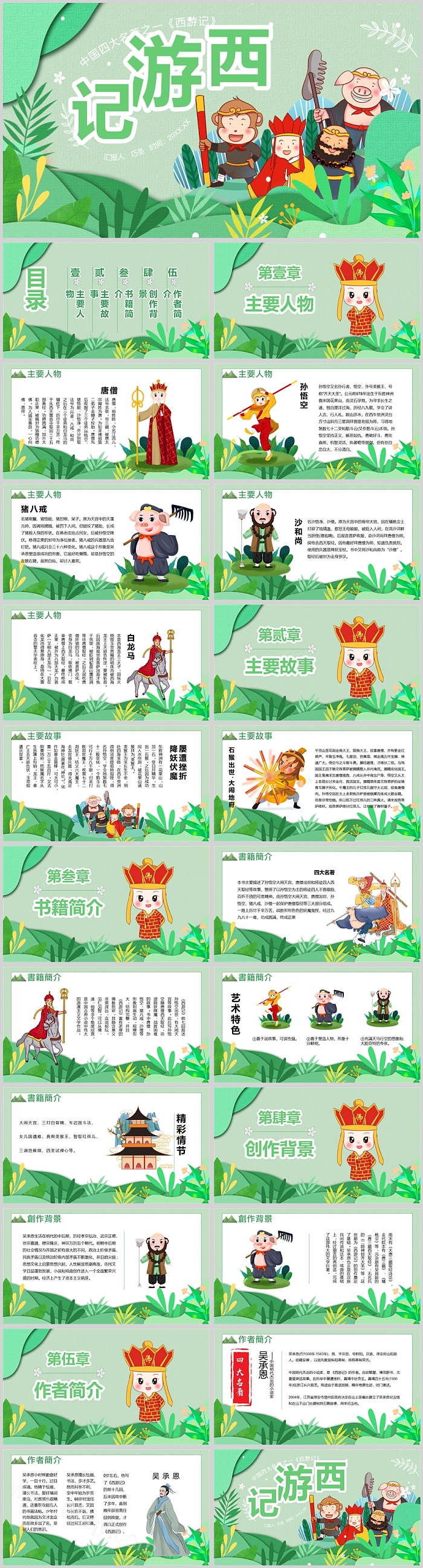 中国四大名著之一西游记读书PPT课件