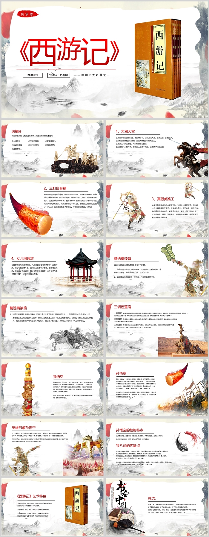 中国四大名著之西游记读书分享PPT课件