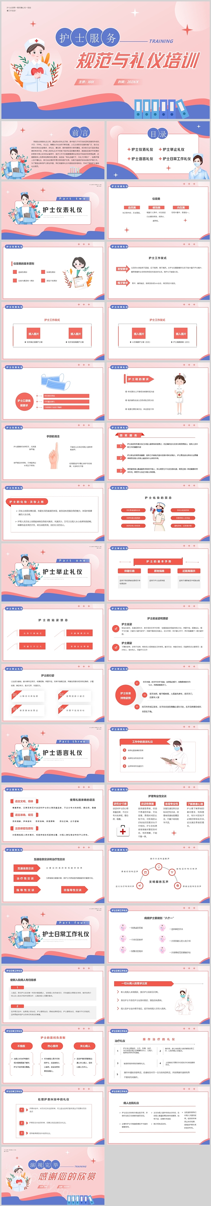 红色护士服务规范与礼仪培训PPT课件