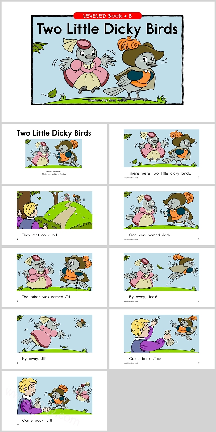 卡通完整版幼儿园《Two Little Dicky Birds》两只虚弱的鸟英文绘本故事PPT课件