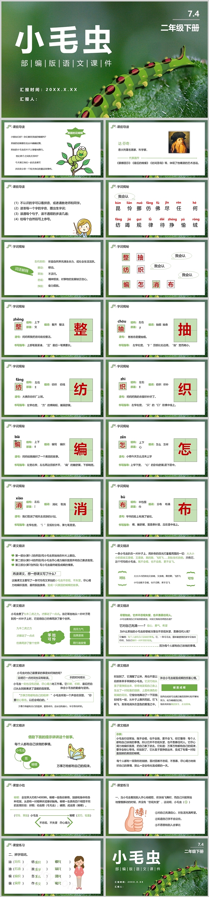 部编版小学一年级语文小毛虫PPT课件