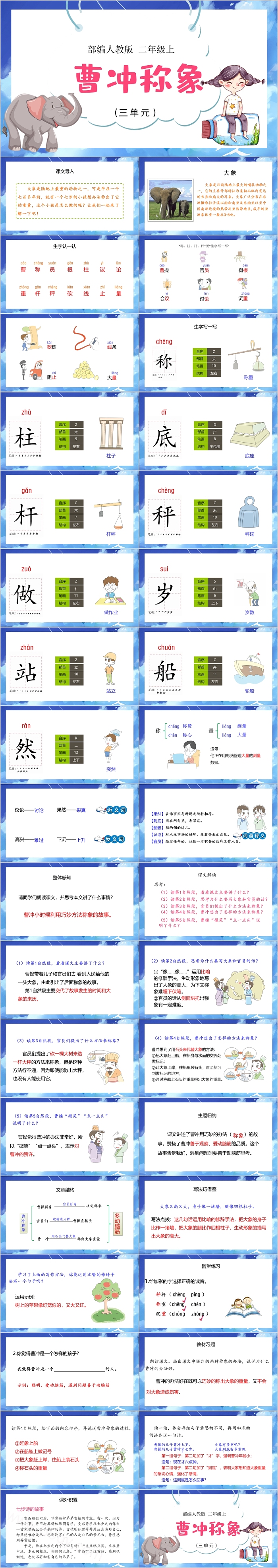 部编人教版二年级上曹冲称象语文PPT课件  