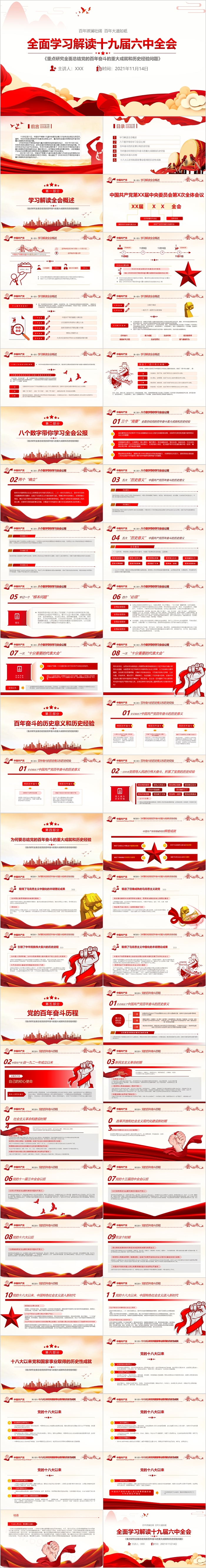 全面学习解读十九届六中全会党课PPT课件