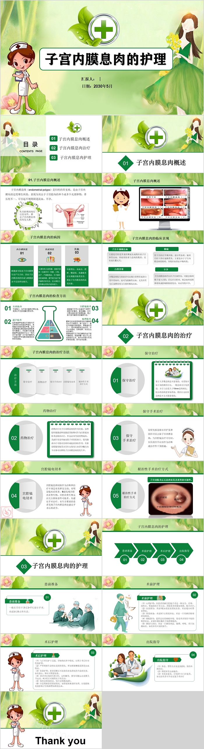 绿色妇科子宫内膜息肉的护理PPT课件