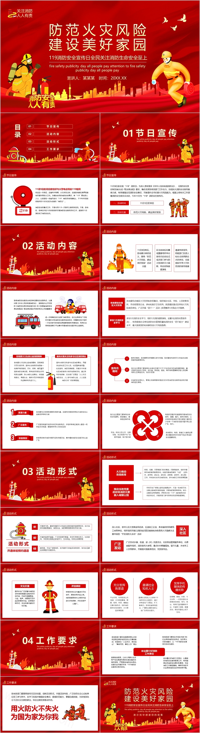 防范火灾风险建设美好家园消防培训PPT课件