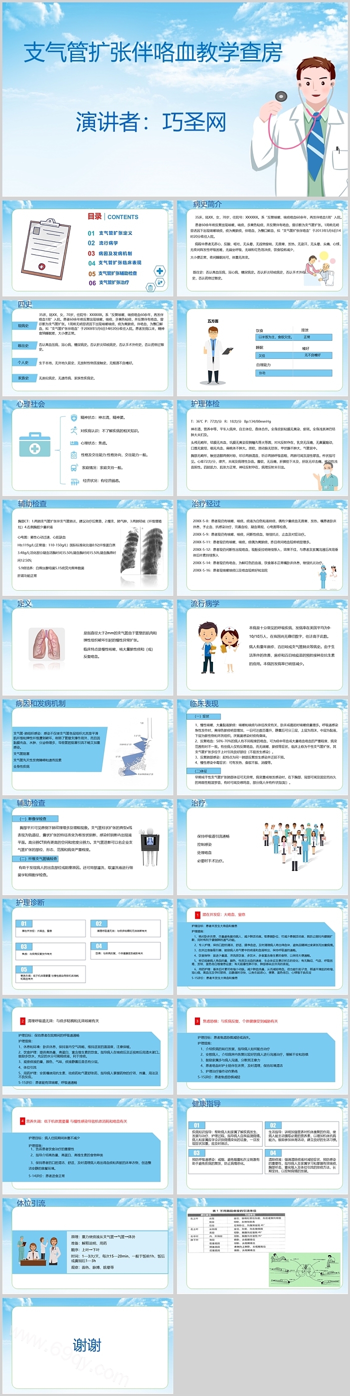 支气管扩张伴咯血教学查房PPT课件